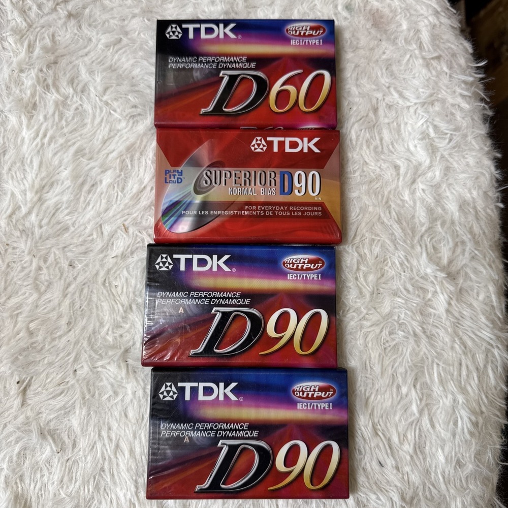 Blank TDK Cassette Tapes New Sealed Lot‎ Of  4